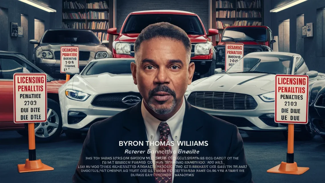 Byron Thomas Williams Vehicle Licensing Penalties